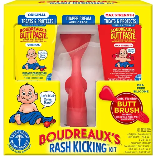 Boudreaux's Butt Paste Complete Rash Kicking Kit, Diaper Rash Cream Ointments for Baby & Applicator