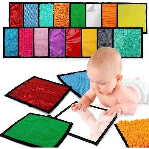 16 Set Sensory Mini Mats Assorted Textured Sensory Floor Tiles - Sensory Walls, Early Sensory Exercise Sensory Mats Sensory Toys for Autistic Children Kids Baby Toddler Fidgeting Activity