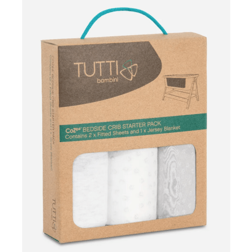 Tutti Bambini Cozee Starter Pack 3 sheets Grey/Cloud - Bellini Baby and Teen Furniture