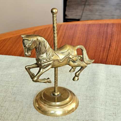 Vintage Brass Carousel Horse Figurine