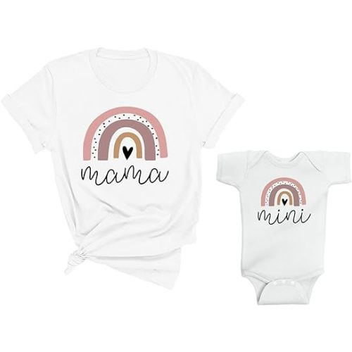 Rainbow Mama and Mini Mommy and Me Matching Shirt with Baby