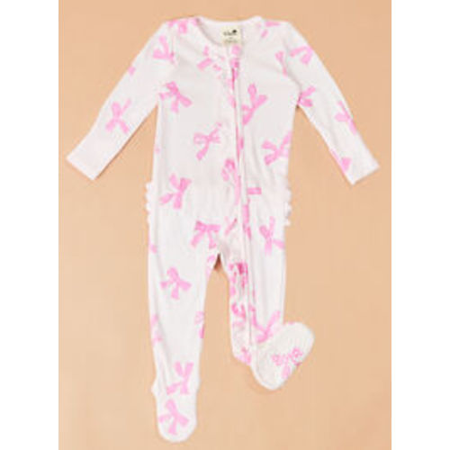 Melissa Bow Footie in Light Pink | Tullabee