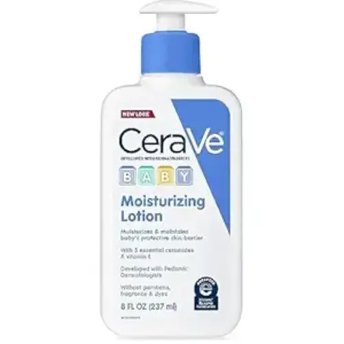 CeraVe Baby Lotion | Gentle Baby Skin Care with Ceramides, Niacinamide & Vitamin E | Fragrance, Paraben, Dye & Phthalates Free | Lightweight Baby Moisturizer | 8 Ounce | Packaging May Vary - 8 Fl Oz (Pack of 1)