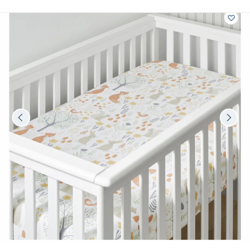 Forest Animals Classic Cool Organic Cotton Percale Fitted Crib Sheet