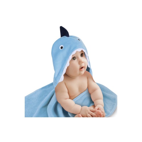 Baby/Infant Luxury Cotton Terry Shark Hooded Bath Towel