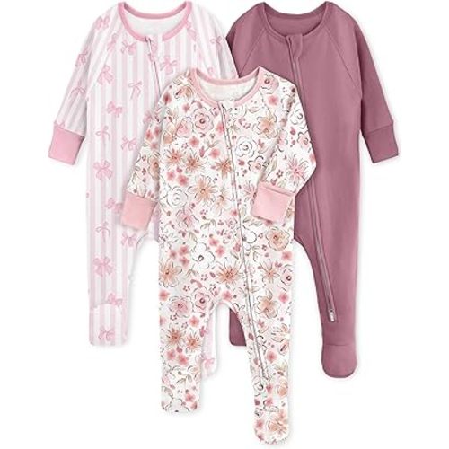 Yoofoss Baby Pajamas 100% Organic Cotton Baby Sleepers for Newborn 0-3 3-6 6-9 Months Boys Girl Clothes 3pcs Footed PJs