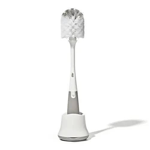 OXO Tot Bottle Brush with Nipple Cleaner and Stand, Gray