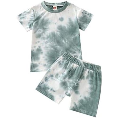 Toddler Baby Boys Outfits Tie Dye T-Shirt and Shorts Suit 2Pcs Summer Clothes Set