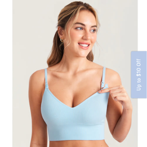 Ribbed V Neck Nursing Bralette
