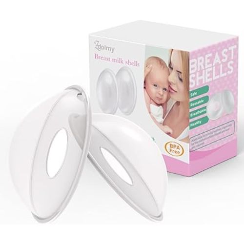 Breast Shells, Milk Saver, Nursing Cups, Nursing Moms to Ease Nipple Pain, BPA-Free and Reusable, Collect Breast Milk Leak (Pack of 2)