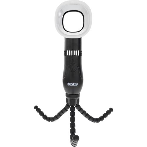 Nuby Bladeless Stroller Fan with Adjustable Legs - 3-Speed Portable Fan for Car Seats and Play Yards - Stroller Accessories - Safe Design for Little Fingers - Black