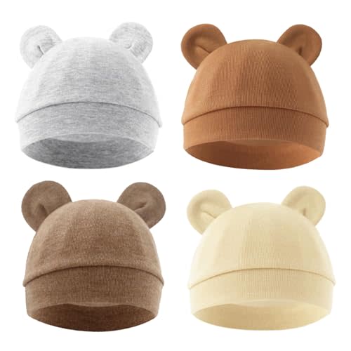 Jastore Newborn Baby Hat Bear Ears Infant Caps Baby Boy Girl Toddler Hats Infant Beanie Caps for 0-3 Months