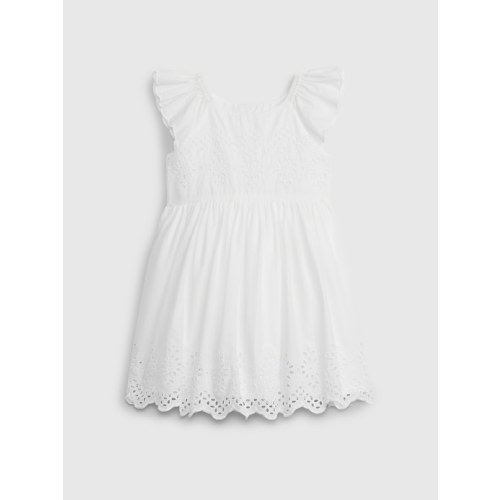 babyGap Eyelet Dress in white, size: 6-12 M
