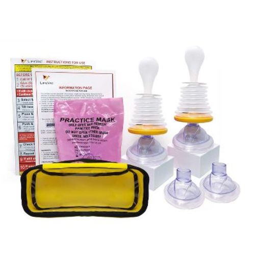 LifeVac Home & Yellow Travel Combo Kit - Portable Suction Rescue Device, First Aid Kit for Kids and Adults, Airway Suction for Children and Adults