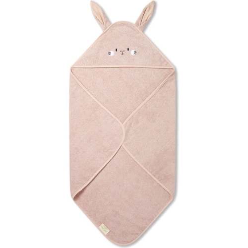 Bunny Hooded Baby Bath Towel, Pink - MORI | Maisonette