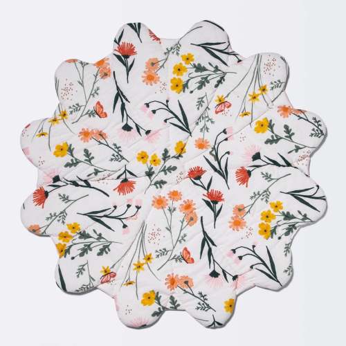 Floor Blanket and Playmat - Pink Flower
