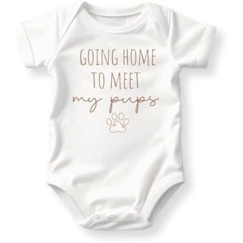 Going Home to Meet My Pups Baby Bodysuit Dogs Newborn Outfit