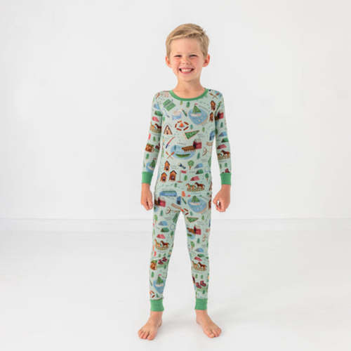 Green Camp Sleepies Two-Piece Pajama Set