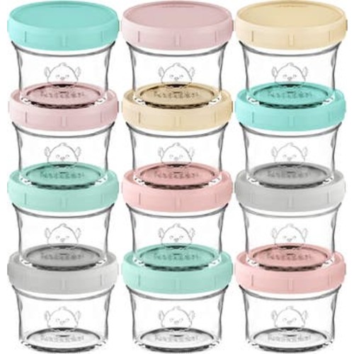 12-Pack Prep Jars Baby Food Storage Glass Containers