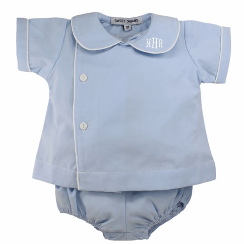 Boy Blue Diaper Set with Buttons