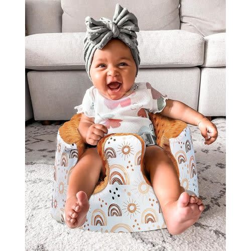 BOMOLOUR Seat Cover Compatible with Bumbo Seat and Nuby Seat, Baby Floor Seat Cover for Boys and Girls, Removable Breathable Seat Cover, New Designed, Anti-Slip (Rainbow)