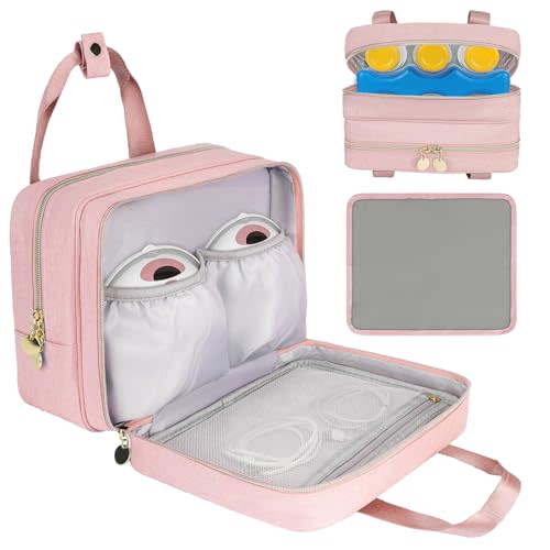 Jaffzora Wearable Breast Pump Bag with Cooler Compatible with Elvie, Momcozy M5/ S12 Pro & Medela Pump in Style, Carrying Case for Breast Pump and Accessories, Pink(Bag Only)