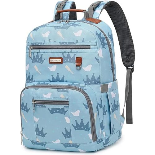 Diaper Bag Backpack, Large Baby Nappy Bags with Portable Changing Pad for Boys and GirlsMultifunction Travel Baby Bag for Moms Dads, Shower Gifts Waterproof and Stylish