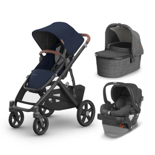 UPPAbaby Vista V3 From Birth Complete Travel System (Stroller + Mesa V2 Infant Car Seat + Bassinet V3) - Noa / Greyson / Greyson