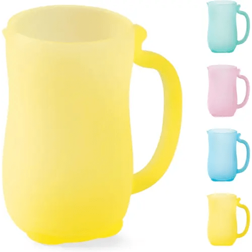 Baby Bath Rinse Cup - Silicone Shampoo & Body Washing Rinser Cup with Easy Grip Handle - Yellow