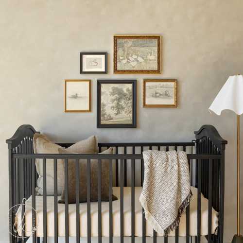 Animal Nursery Wall Art | Vintage Gallery Wall Set | Framed Animal Sketches | Neutral Nursery Decor | Gallery Wall Collection | G38