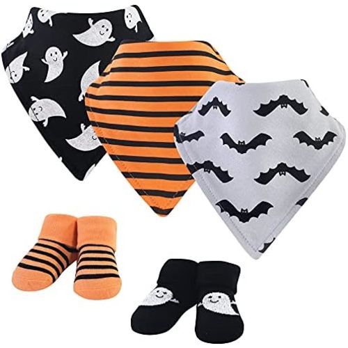 Hudson Baby Unisex BabyCotton Bib and Sock Set
