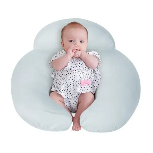 Breast Feeding Pillows for Mom, Soft Cover with Breathable Filling, Machine Washable, Cotton, Light Blue