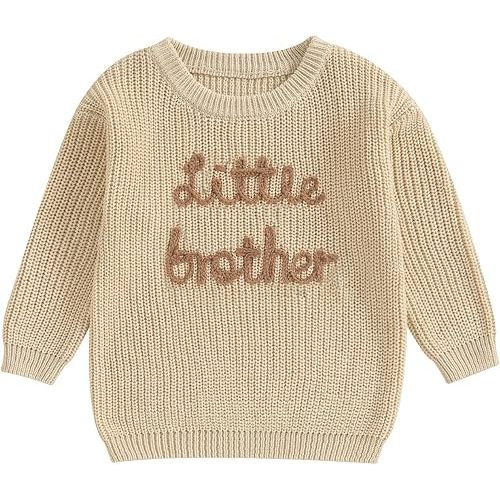Big Brother Little Brother Matching Outfits Toddler Baby Boy Knit Sweater Romper Fall Winter Clothes