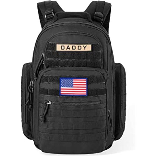 SHARKMOUTH Diaper Bag Backpack for Dad and Mom, Military Molle diaper Pack with Insulated Bottle Holders and Wipe Pocket