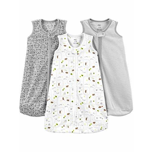 Simple Joys by Carter's Unisex Babies' Cotton Sleeveless Sleepbag Wearable Blanket, Pack of 3