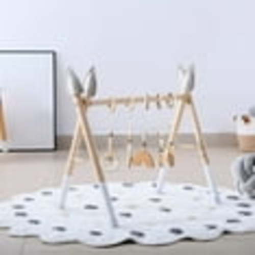 R HORSE 5Pcs Baby Play Gym Toy Set Wooden Hanging Toy for Infant