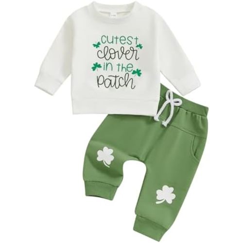 BemeyourBBs Toddler Baby Boy Fall Winter Clothes Funny Letter Long Sleeve Sweatshirt and Pants Set 2 Piece Sweatsuit Outfit