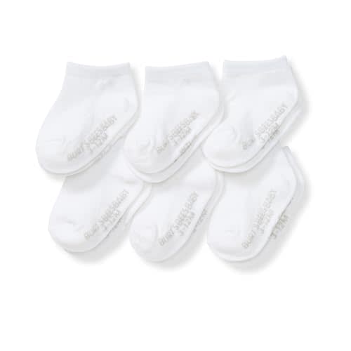 Burt's Bees Baby Unisex Baby Socks Ankle or Crew Height Made with Soft Organic Cotton, 6 Packs with Non-Slip Grips for Babies