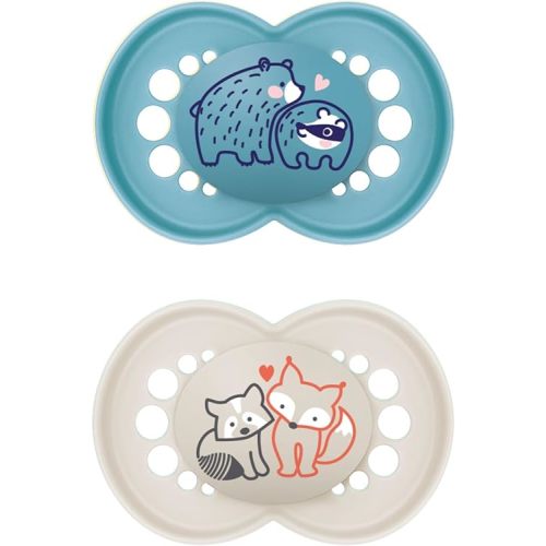 MAM Original Matte Baby Pacifiers, Binky for 6-16 Months, BPA-Free Silicone Nipple, Easy to Clean, Best for Breastfed Babies, Developed with Medical Experts, 2 Count Binkies with Sterilizer Case