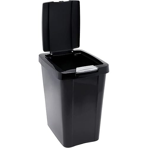 Sterilite 10439004 7.5 Gallon Black Plastic TouchTop Wastebasket4