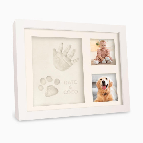 KeaBabies Baby Handprint & Footprint Keepsake Solo Frame - Alpine White, Solo Frame