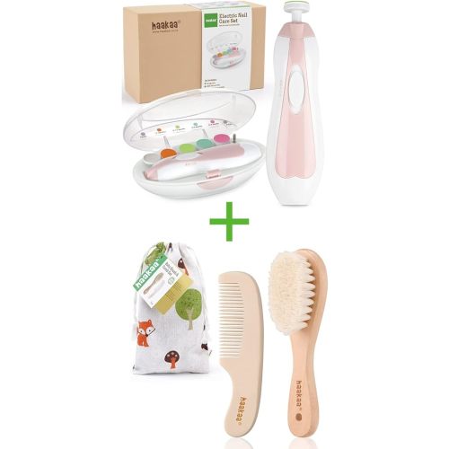 haakaa Baby Nail Trimmer and Baby Hair Brush and Comb Set
