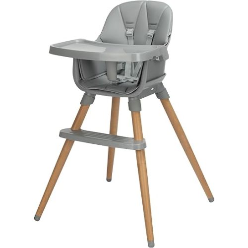 Safety 1st Little Eats 7-in-1 Convertible High Chair for Babies & Toddlers – Modern Scandinavian Design, Adjustable Tray, 5-Point Harness, Built-in Storage, Waterproof Seat, Easy Clean