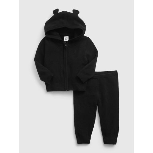 Baby CashSoft Sweater Outfit Set in black