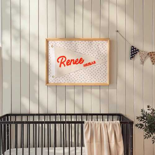 Personalized Baby Name flag ,Canvas Pennant flag ,Nursery decor name sign | boho nursery decor | Custom name banner | Baby shower Gift