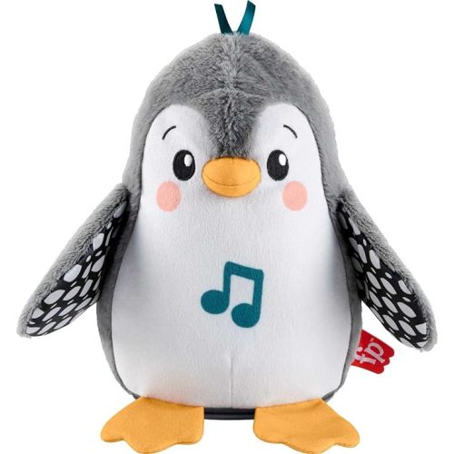 Fisher-Price Baby Tummy Time Toy Flap & Wobble Penguin, Plush with Music & Motion for Sensory Play Newborns Ages 0+ Months - Modern