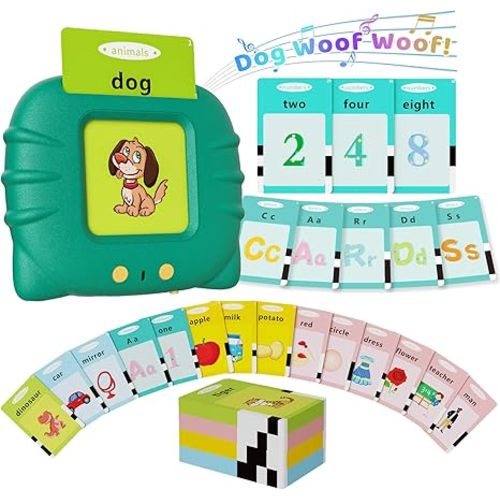 Toddler Toys Talking Flash Cards - green