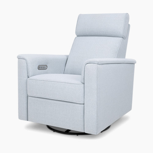 Namesake Willa Plus Power Glider Recliner w/ Power Headrest - Performance Blue Chambray Eco-Twill