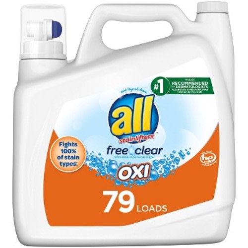 All Free Clear Liquid Laundry Detergent with OXI Stain Removers 79 Loads - 141 fl oz