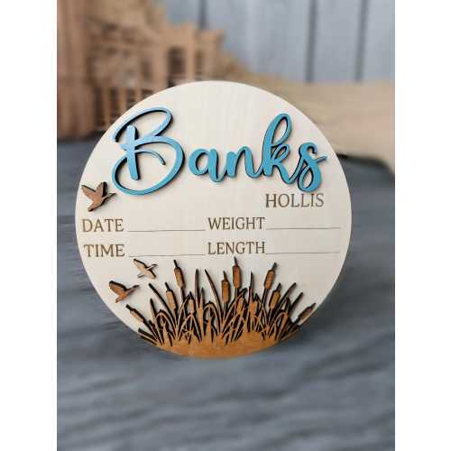 Baby Boy Announcement Door Hanger, Duck Hunting Baby Hanger, Ducks Hanger, Mallard Duck Door Hanger